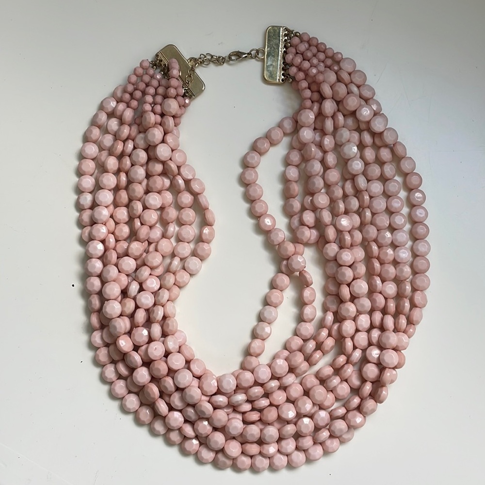 Pink beaded statement necklace